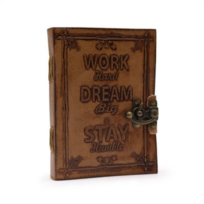  - Leather Journal With Motivational Embossed Message100 Blank Pages