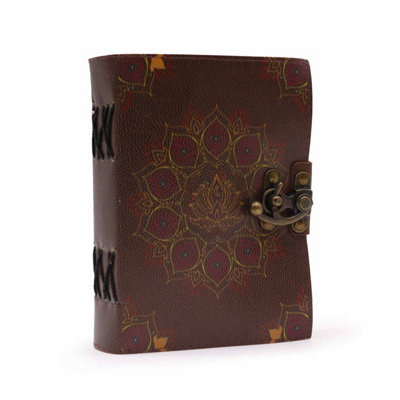 Leather Lotus Mandala Notebook With Deckle-Edge PagesMade In India from B&Q