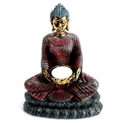 Antique Buddha Devotee Candle Holder For Calm & Meditation from B&Q