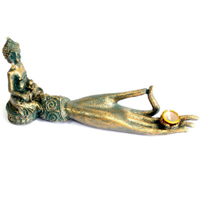 Antique Buddha Hand Incense BurnerPeaceful Meditation Decor from B&Q