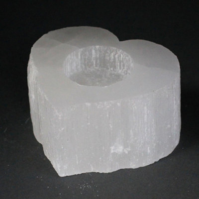 Selenite Heart Candle Holder For Healing & Elegant Decor from B&Q