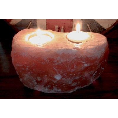 Natural Himalayan Salt Candle HolderUnique Pink Crystal Ionizer from B&Q