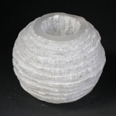 Selenite Snowball Candle Holder8CmUnique Healing Crystal Decor from B&Q