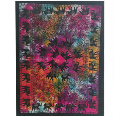 Elegant Cotton Elephant Mandala Wall ArtVibrant Indian Design from B&Q