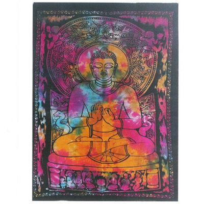 Peaceful Buddha Cotton Wall ArtVibrant Indian-Inspired Wall Hanging from B&Q