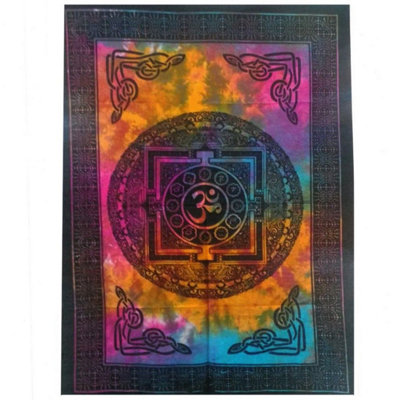 Sacred Om Cotton Wall ArtVibrant Indian Traditional Wall Hanging from B&Q
