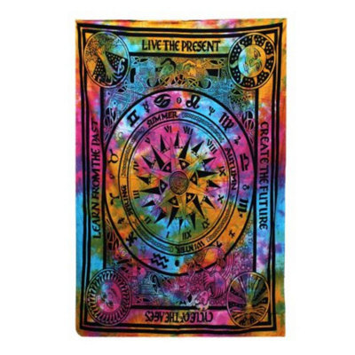 Cycle Of Ages Cotton Bedspread & Wall HangingHandmade Indian Decor from B&Q