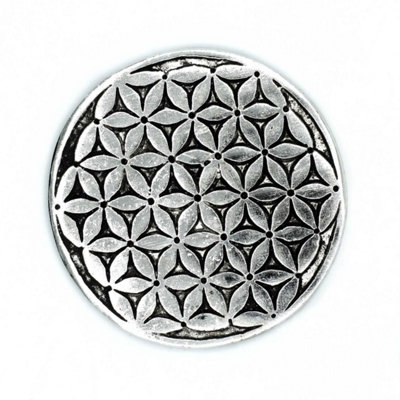 Polished Aluminium Flower Of Life Incense Holder11CmHandcrafted In India from B&Q