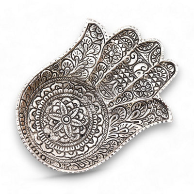 Polished Aluminium Hamsa Incense HolderLargeModernProtective Decor from B&Q
