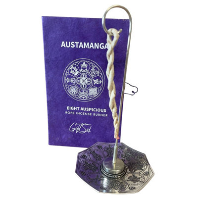 Rope Incense & Silver Plated Holder SetAstamangal Blessings