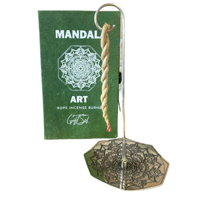  - Rope Incense & Silver Plated Mandala Holder SetAromatic & Spiritual