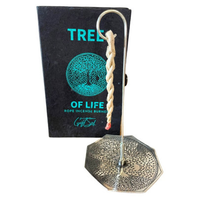  - Rope Incense & Silver Plated Tree Of Life Holder SetSpiritual Aromatherapy