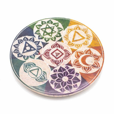 Seven Chakra Soapstone Incense Holder10CmSpiritual Meditation Accessory from B&Q