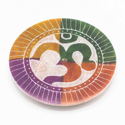 Soapstone Om Incense Holder 8CmSacred Spiritual Decor from B&Q