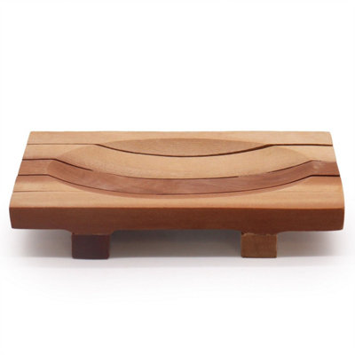  - Classic Mahogany Soap Dish With Drainage SlotsDurableEco-Friendly