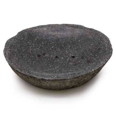 Riverstone Natural Soap Dish With DrainageHandcrafted & Unique from B&Q