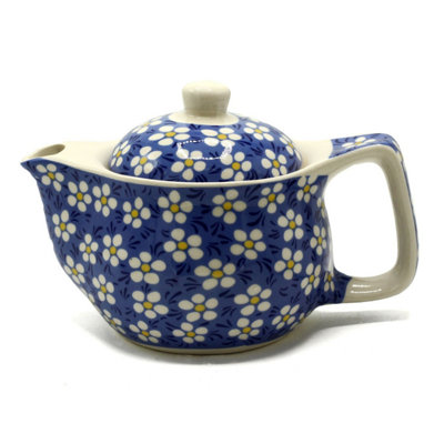  - Small Blue Daisy Herbal Teapot For Personal Tea Brewing
