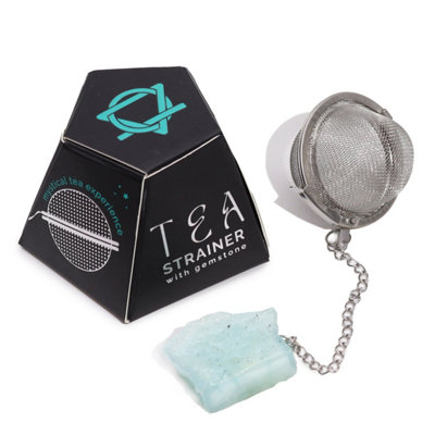  - Aquamarine Raw Crystal Gemstone Tea StrainerElegant & Unique