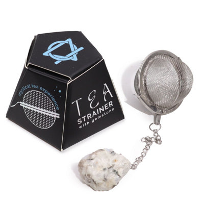 Rainbow Moonstone Raw Crystal Tea StrainerElegant Gemstone Infuser from B&Q