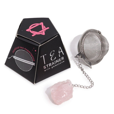 Raw Rose Quartz Crystal Tea StrainerElegant Gemstone Infuser from B&Q