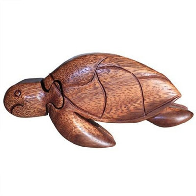 Bali Sea Turtle Wooden Puzzle BoxHandmade Gift Storage from B&Q
