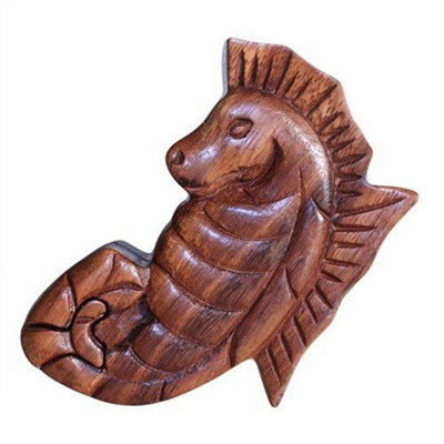 Sea Horse Bali Magic Puzzle BoxHandcrafted Sheesham Wood Gift Storage from B&Q