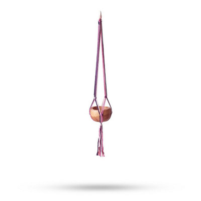 Pastel Macrame Pot HolderLiving Room Plant Hanger For Indoor Decor from B&Q