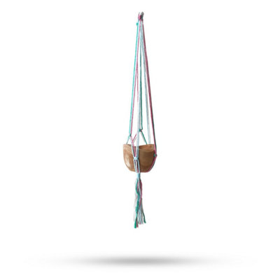 Pastel Macrame Pot HolderTerrace Style Indoor Plant Hanger from B&Q