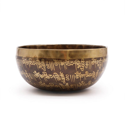 Tibetan Healing Engraved Bowl16Cm Mantra For Meditation & Sound Healing from B&Q