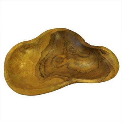 Handcrafted Teak Root BowlUnique 27Cm Decorative & Functional Piece from B&Q