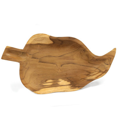 Handcrafted Teak Leaf-Shaped Root BowlUnique Natural Decor & Serving Vessel from B&Q