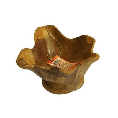 Handcrafted Teak Root Spiky Finger BowlUnique Natural Art (25Cm) from B&Q