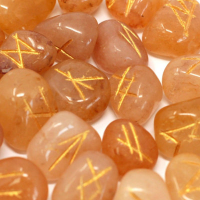 Yellow Aventurine Rune Stone Set In Pouch25 Mystical Symbols from B&Q