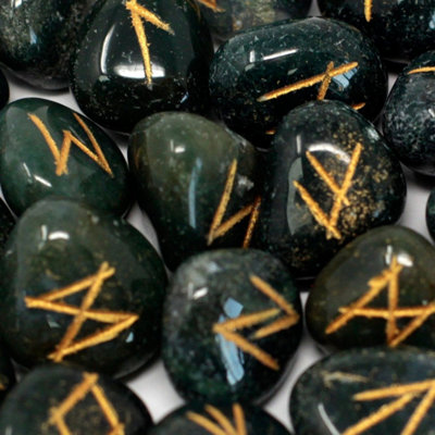 Bloodstone Rune Stone Set In PouchMystical Divination & Tarot Tools