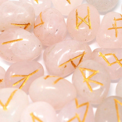 Rose Quartz Rune Stone Set In PouchMystical Divination & Tarot