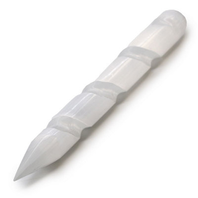 Selenite Spiral Wand 16CmHealing Crystal For Meditation & Energy from B&Q