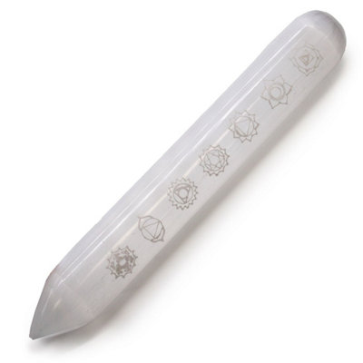 7 Chakra Selenite Wand16Cm Healing & Spiritual Cleansing from B&Q