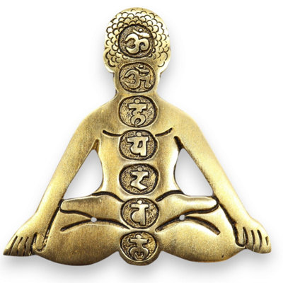 Gold Aluminum Seven Chakra Incense Holder For Yoga & Meditation from B&Q