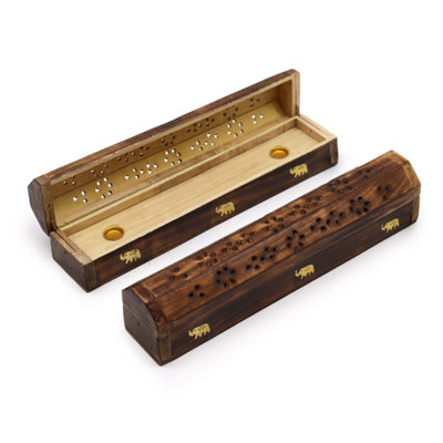 Natural Mango Wood Smoke Box For Incense & BurnersIndia from B&Q