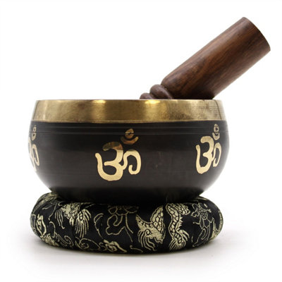 Yoga Om Singing Bowl Set With Mallet & Carrying Case from B&Q