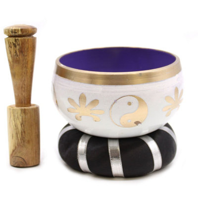 Yin & Yang Singing Bowl SetWhite & Purple10.7Cm0.4Kg from B&Q
