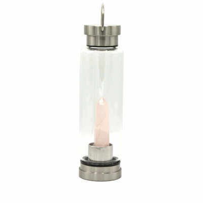Crystal Infused Rose Quartz Water BottleRejuvenating & Elegant from B&Q