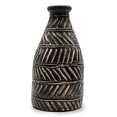 Greek Taper VaseHandmade Lombok Ceramic Decor4Cm Neck from B&Q