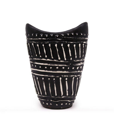 Chocolate Swirl Shaped Terracotta Vase From LombokHandcrafted Decor from B&Q