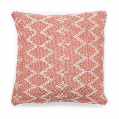Elegant Jaggered Pink Cotton Cushion Cover 40X40Cm For Home Decor from B&Q