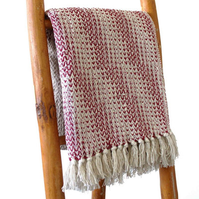 Boho Ruby Two Tone Cotton Throw125X150CmCozy & Stylish from B&Q