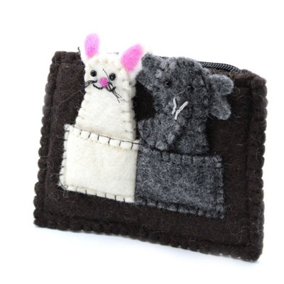  - Elephant & Mouse Finger Puppet PouchSoftPortable Storytelling Toy