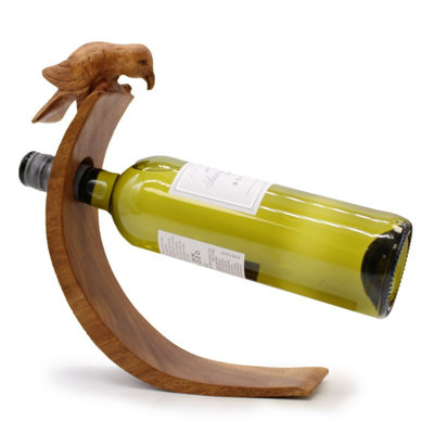  - Bird Balance Wine HolderHandmade Wooden Animal Bottle Stand