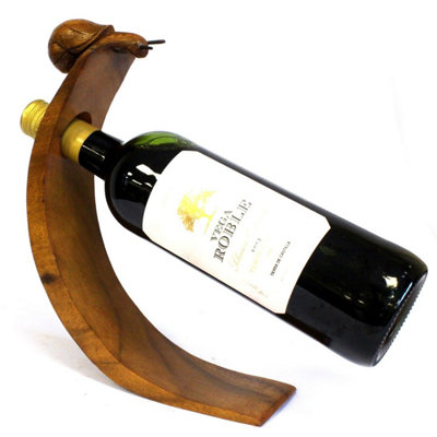  - Handcrafted Wooden Snail Wine Bottle HolderUnique Gift