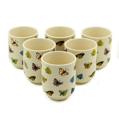  - Herbal Tea Cups With ButterfliesSet Of 6Handcrafted & Elegant